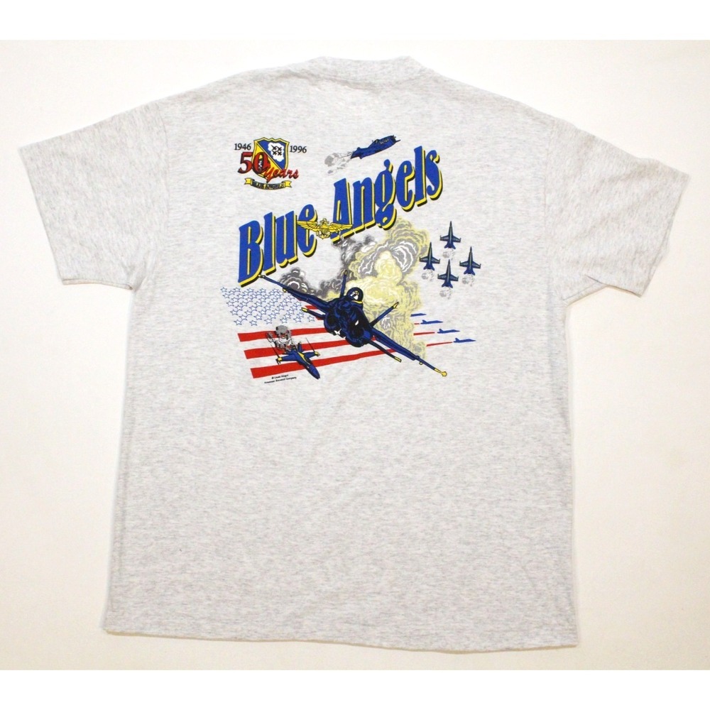 Vintage Blue Angels 50th Anniversary Shirt 1946-1996 Sz L U.S. Navy Made in‎ USA